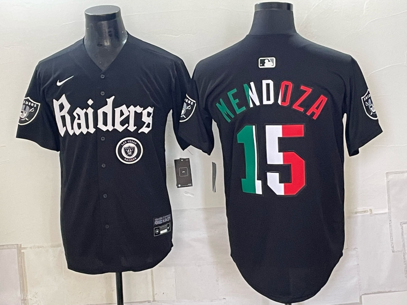 Men 2026 Oakland Raiders #15 Mendoza BLACK Nike Limited NFL Jersey 0931003->oakland raiders->NFL Jersey